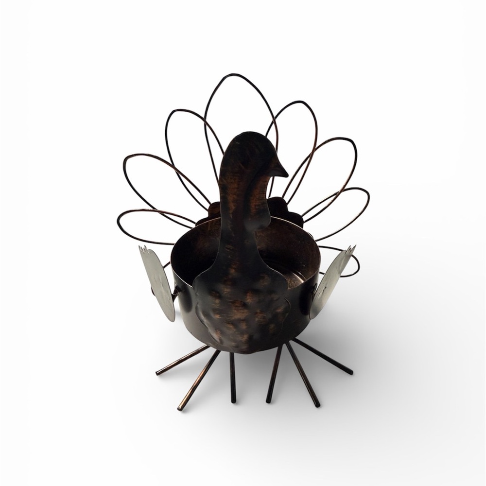 Rustic Turkey candleholder home decor